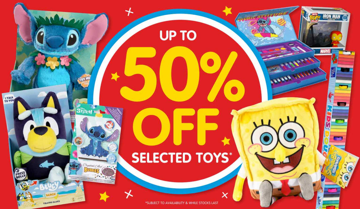 Up to 50% off toys at B&M.