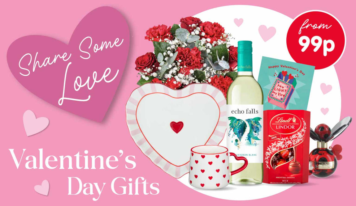 Valentine's Gifts at B&M. Footer.